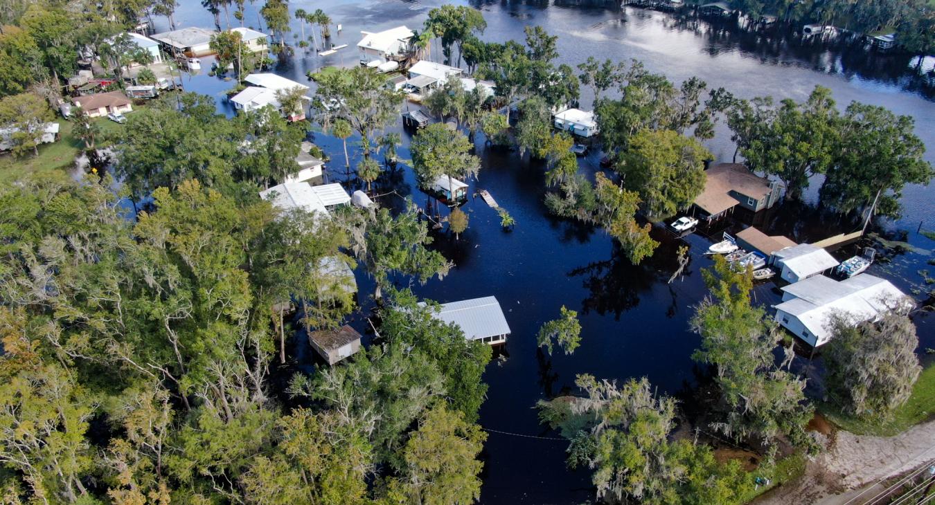 Flooding near St. Johns River after Hurricane Milton